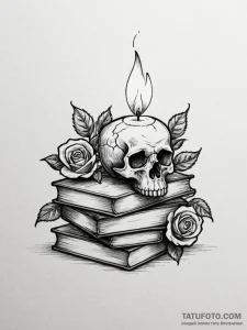 A single candle, its flame is bright and stea... - эскиз тату (№1752107948_0, 10.07.2025 00:39) — Tatufoto.com
