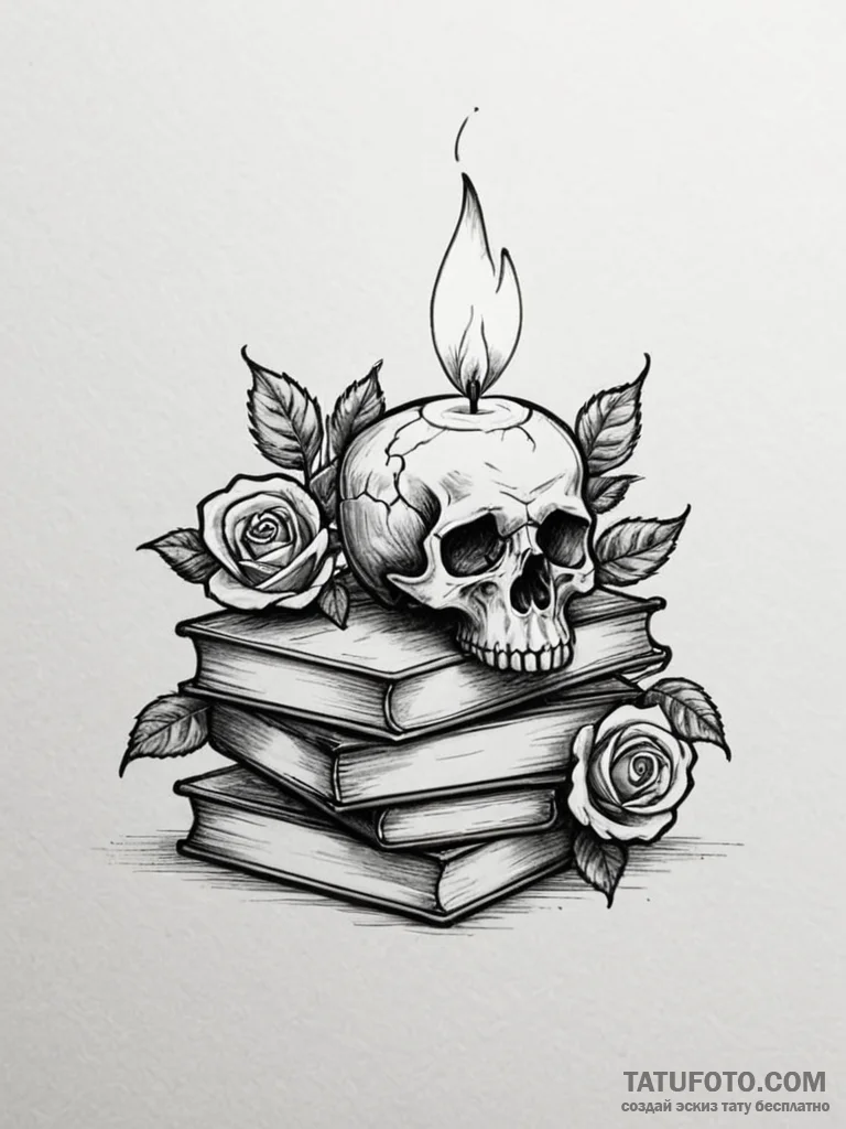 A single candle, its flame is bright and stea... - эскиз тату (№1752107948_0, 10.07.2025 00:39) — Tatufoto.com