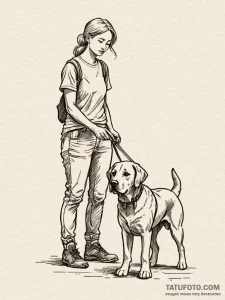 A beautiful, serene image of a guide dog, fai... - эскиз тату (№1752108864_0, 10.07.2025 00:54) — Tatufoto.com