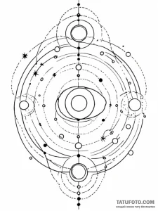 A beautiful, delicate pattern of celestial bo... - эскиз тату (№1752109116_0, 10.07.2025 00:58) — Tatufoto.com