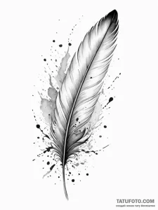A beautiful, abstract feather, breaking apart... - эскиз тату (№1752110204_0, 10.07.2025 01:16) — Tatufoto.com