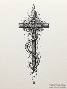 A realistic drop of water, sliding down the c... - эскиз тату (№1752110453_0, 10.07.2025 01:20) — Tatufoto.com