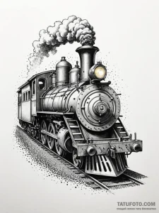 A powerful steam engine, a symbol of relentle... - эскиз тату (№1752111950_0, 10.07.2025 01:45) — Tatufoto.com
