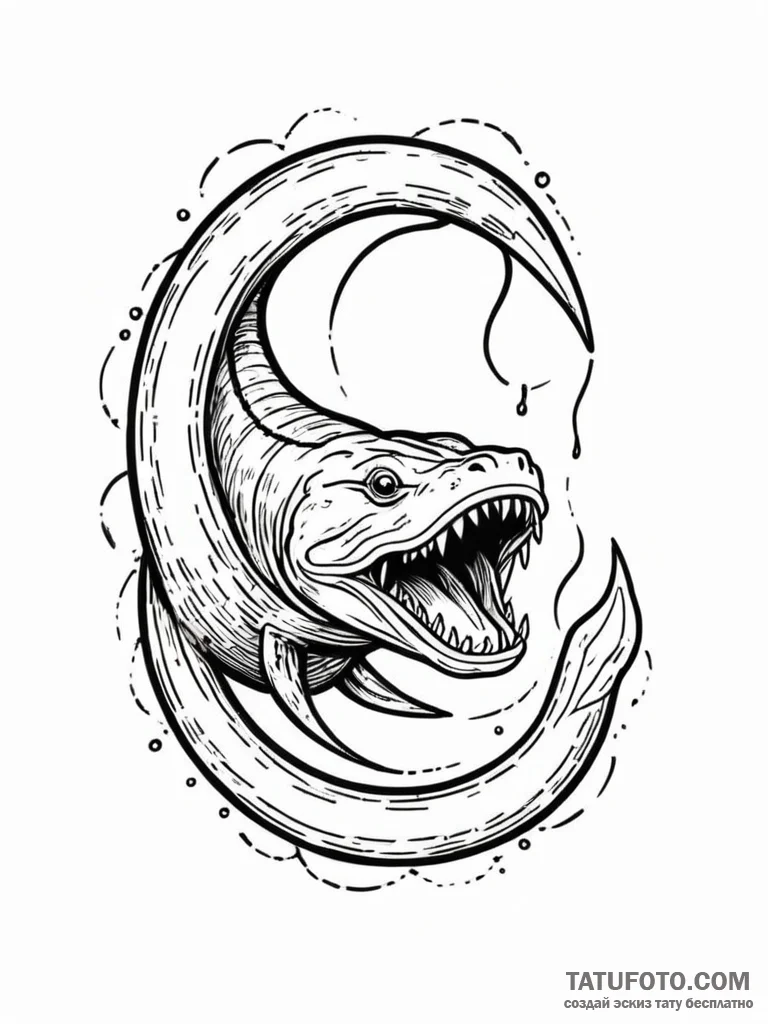A powerful electric eel, discharging a bolt o... - эскиз тату (№1752112034_0, 10.07.2025 01:47) — Tatufoto.com