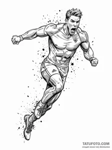 A powerful athlete, at the peak of their perf... - эскиз тату (№1752112117_0, 10.07.2025 01:48) — Tatufoto.com
