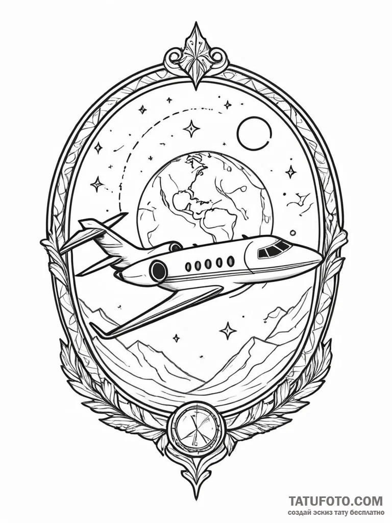 A minimalist drawing of a private jet's windo... - эскиз тату (№1752113624_0, 10.07.2025 02:13) — Tatufoto.com