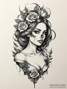 A beautiful woman with her body made of smoke... - эскиз тату (№1752114042_0, 10.07.2025 02:20) — Tatufoto.com