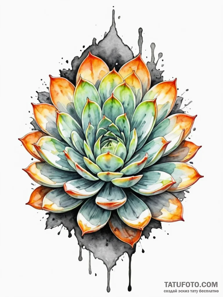 A realistic, succulent slice of orange, tatto... - эскиз тату (№1752115552_0, 10.07.2025 02:45) — Tatufoto.com