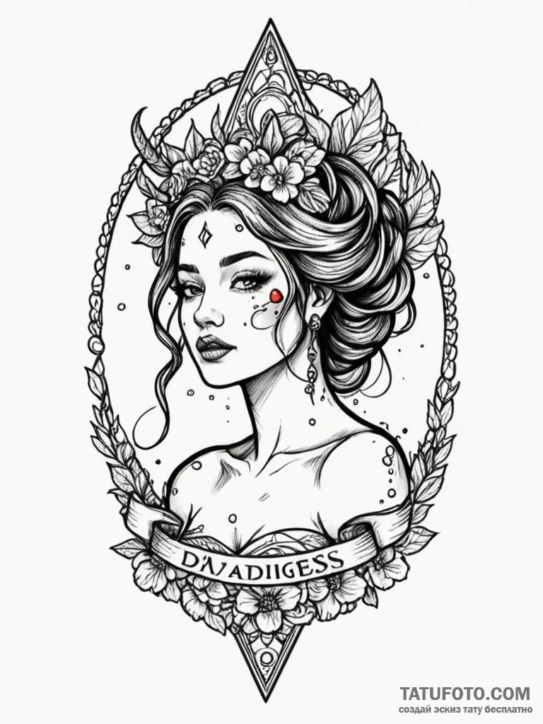 A phrase "darling, you are a goddess", tattoo... - эскиз тату (№1752115635_0, 10.07.2025 02:47) — Tatufoto.com