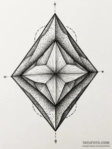 A single, perfect, cut diamond, showing all i... - эскиз тату (№1752115888_0, 10.07.2025 02:51) — Tatufoto.com
