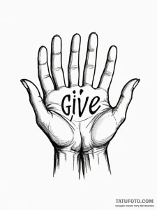 A single, powerful word "give", with the lett... - эскиз тату (№1752115971_0, 10.07.2025 02:52) — Tatufoto.com