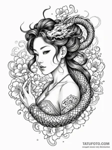 A girl whose body is a beautiful, intricate c... - эскиз тату (№1752116471_0, 10.07.2025 03:01) — Tatufoto.com