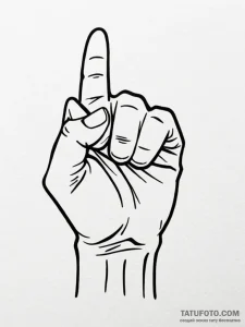 A single, defiant fist raised in the air, tat... - эскиз тату (№1752116639_0, 10.07.2025 03:03) — Tatufoto.com