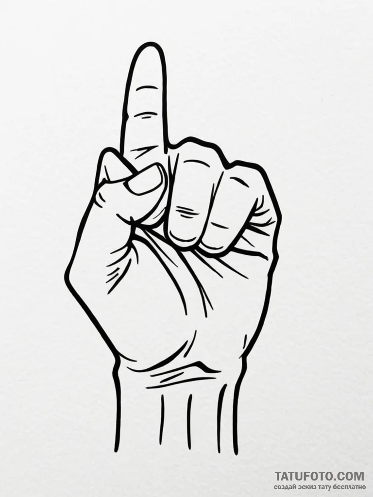 A single, defiant fist raised in the air, tat… — эскиз тату (№1752116639_0, 10.07.2025 03:03) — Tatufoto.com
