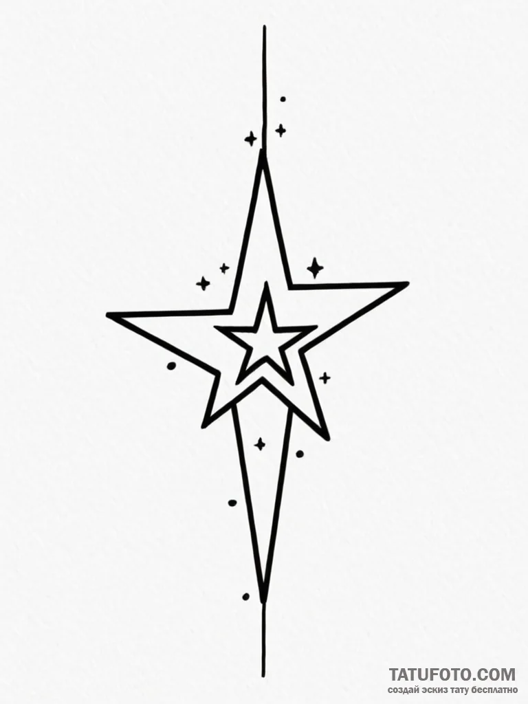 A simple, black star, a symbol of a small hop… — эскиз тату (№1752116808_0, 10.07.2025 03:06) — Tatufoto.com