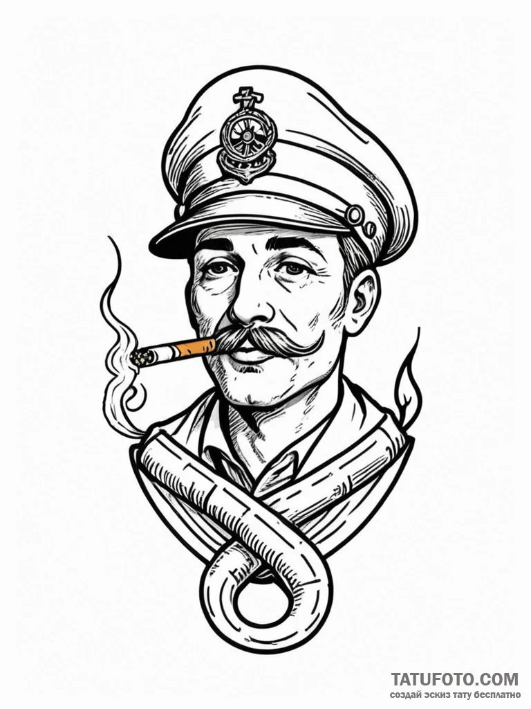 A drawing of a bent cigarette, tattoo line ar... - эскиз тату (№1752117057_0, 10.07.2025 03:10) — Tatufoto.com