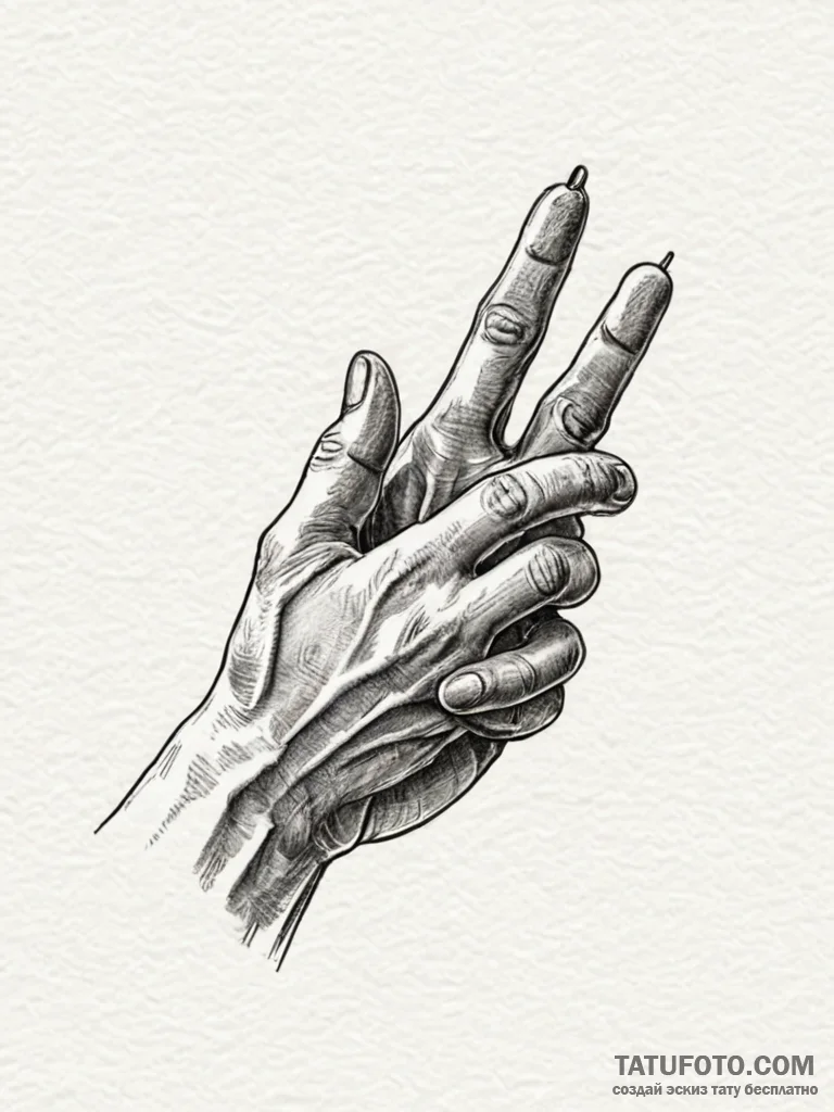 A human hand, gently guiding a lost child, ar... - эскиз тату (№1752117307_0, 10.07.2025 03:15) — Tatufoto.com