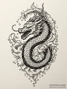A beautiful, but deadly sea serpent, rising f... - эскиз тату (№1752117474_0, 10.07.2025 03:17) — Tatufoto.com