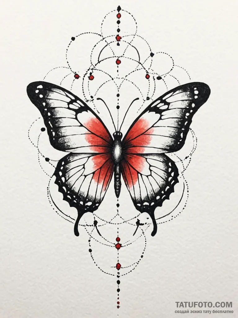 A beautiful, abstract butterfly, taking shape... - эскиз тату (№1752119604_0, 10.07.2025 03:53) — Tatufoto.com
