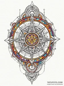 A beautiful, ornate sextant, a tool for navig... - эскиз тату (№1752120354_0, 10.07.2025 04:05) — Tatufoto.com