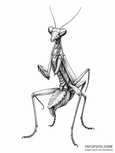 A beautiful, but focused praying mantis, wait... - эскиз тату (№1752121274_0, 10.07.2025 04:21) — Tatufoto.com