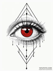 A realistic human eye, crying a single, bold,... - эскиз тату (№1752121692_0, 10.07.2025 04:28) — Tatufoto.com