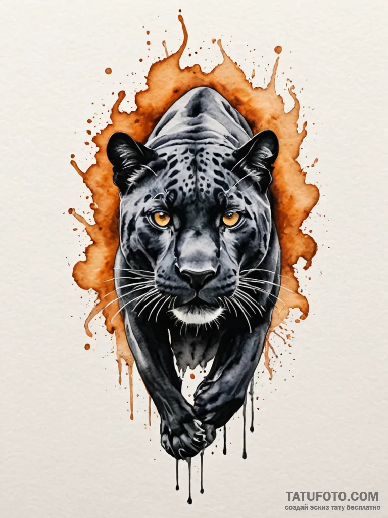 A panther, its body is made of black smoke an... - эскиз тату (№1752121941_0, 10.07.2025 04:32) — Tatufoto.com