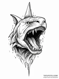 A single, sharp tooth from a predator, like a... - эскиз тату (№1752122690_0, 10.07.2025 04:44) — Tatufoto.com