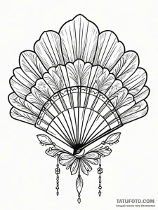 A beautiful, delicate pattern of art deco fan... - эскиз тату (№1752123617_0, 10.07.2025 05:00) — Tatufoto.com