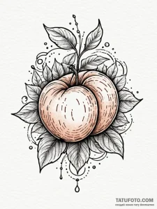 A beautiful, perfect peach, but a worm is cra... - эскиз тату (№1752123702_0, 10.07.2025 05:01) — Tatufoto.com