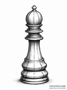 A drawing of a pawn chess piece, but it's wea... - эскиз тату (№1752123869_0, 10.07.2025 05:04) — Tatufoto.com