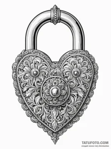 A beautiful, ornate lock, waiting for the rig... - эскиз тату (№1752124703_0, 10.07.2025 05:18) — Tatufoto.com