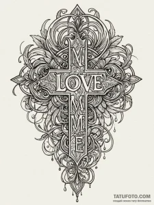 A phrase "love me or fear me", tattoo sketch... - эскиз тату (№1752124870_0, 10.07.2025 05:21) — Tatufoto.com