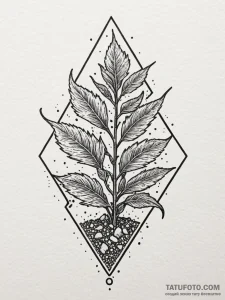 A powerful plant, breaking through a concrete... - эскиз тату (№1752125122_0, 10.07.2025 05:25) — Tatufoto.com