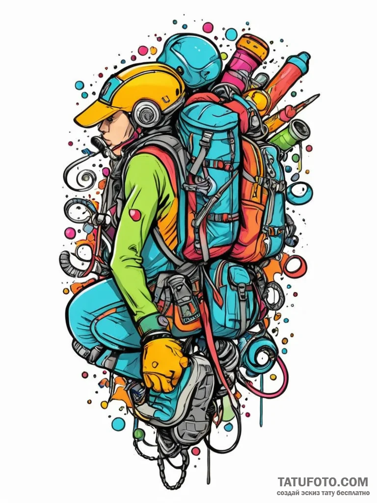 A beautiful, ornate set of climbing gear, rea… — эскиз тату (№1752125712_0, 10.07.2025 05:35) — Tatufoto.com