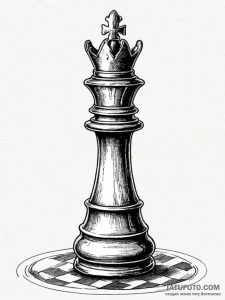A single, powerful chess piece, a pawn, reach... - эскиз тату (№1752125964_0, 10.07.2025 05:39) — Tatufoto.com