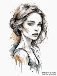A beautiful woman with her skin having the te... - эскиз тату (№1752126214_0, 10.07.2025 05:43) — Tatufoto.com