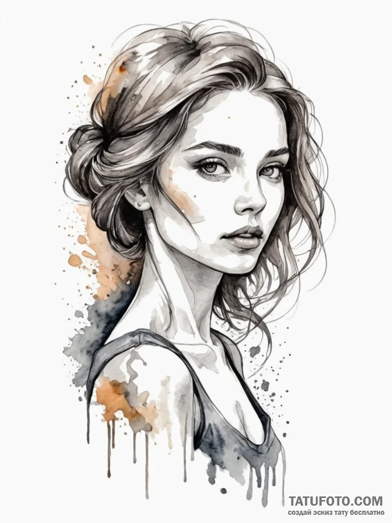 A beautiful woman with her skin having the te... - эскиз тату (№1752126214_0, 10.07.2025 05:43) — Tatufoto.com