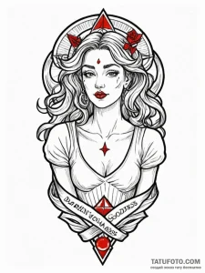 A phrase "darling, you are a goddess", tattoo... - эскиз тату (№1752126466_0, 10.07.2025 05:47) — Tatufoto.com