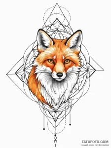 A running fox, its tail is a fiery orange and... - эскиз тату (№1752127472_0, 10.07.2025 06:04) — Tatufoto.com