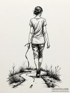 A human silhouette, taking the first step on... - эскиз тату (№1752128563_0, 10.07.2025 06:22) — Tatufoto.com