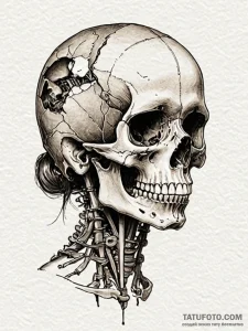 A woman's portrait, half realistic, half x-ra... - эскиз тату (№1752129314_0, 10.07.2025 06:35) — Tatufoto.com