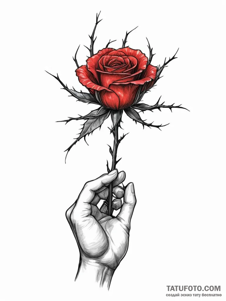 A realistic human hand, reaching for a beauti... - эскиз тату (№1752130076_0, 10.07.2025 06:47) — Tatufoto.com