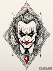 A single, forgotten playing card (the joker),... - эскиз тату (№1752130327_0, 10.07.2025 06:52) — Tatufoto.com
