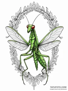 A beautiful, but focused praying mantis, wait... - эскиз тату (№1752131086_0, 10.07.2025 07:04) — Tatufoto.com