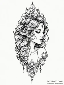 A beautiful, ornate design that flows with th... - эскиз тату (№1752131759_0, 10.07.2025 07:15) — Tatufoto.com