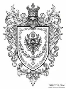 A beautiful, ornate family crest or coat of a... - эскиз тату (№1752132473_0, 10.07.2025 07:27) — Tatufoto.com