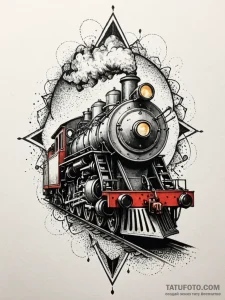 A powerful steam engine, a symbol of relentle... - эскиз тату (№1752132895_0, 10.07.2025 07:34) — Tatufoto.com
