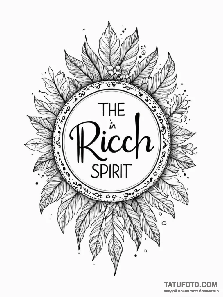 The phrase «rich in spirit» as an ironic stat… — эскиз тату (№1752133820_0, 10.07.2025 07:50) — Tatufoto.com