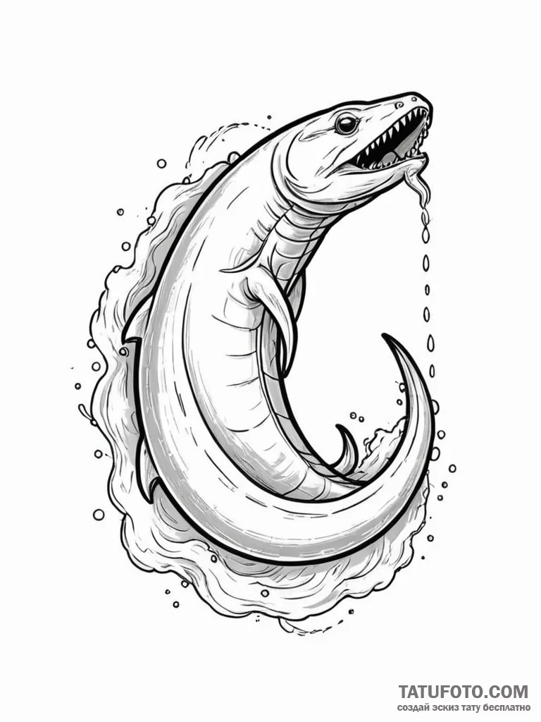 A powerful electric eel, discharging a bolt o... - эскиз тату (№1752134992_0, 10.07.2025 08:09) — Tatufoto.com